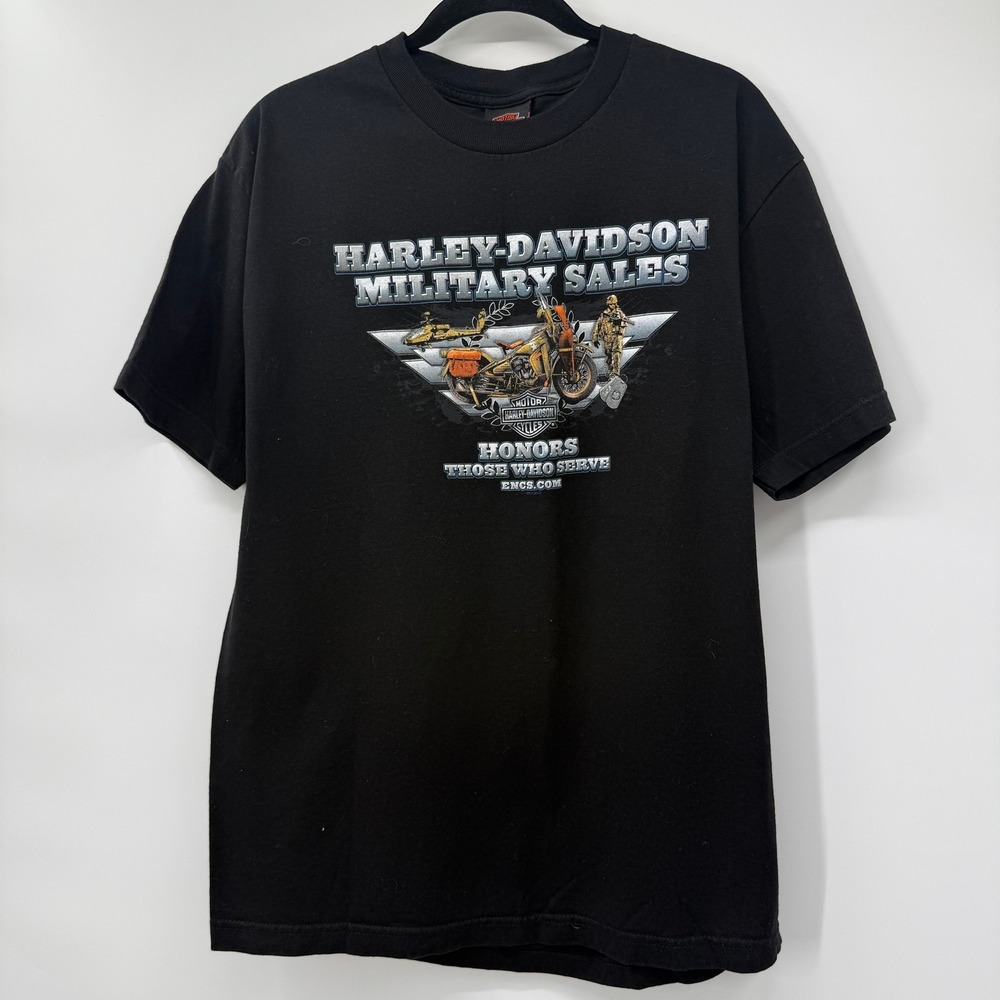 Harley Davidson Mens Size Large Shirt Black Military Sales Middle East Operation